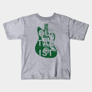 Guitarist Electric Guitar Body Dark Green Color Kids T-Shirt